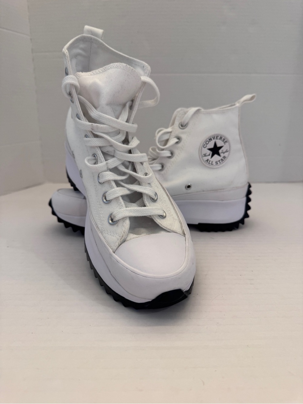 Converse Chuck Taylor Run Star Hike Hi Platform Shoes White 166799C Women 9.5